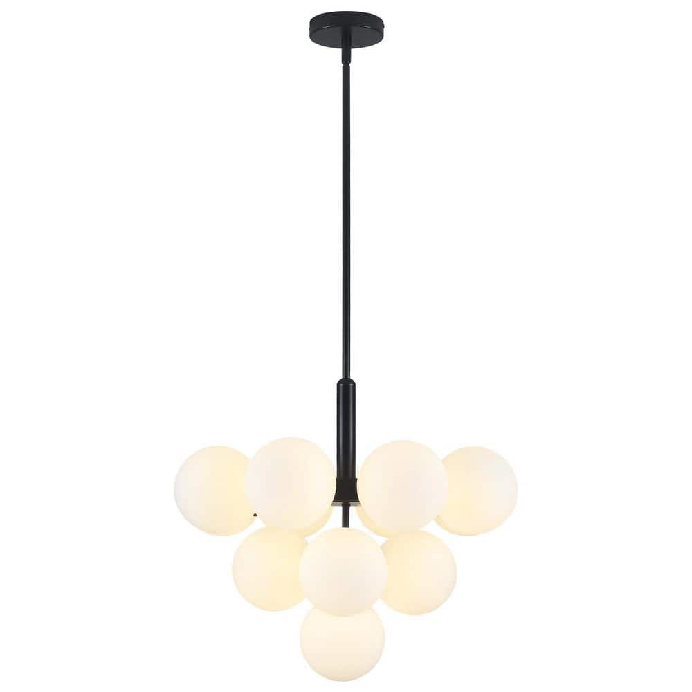 13-Light Black Linear Chandelier Lighting Fixture Foyer Pendant with Globe Glass Shade for Kitchen Island price history on PriceWatchPro