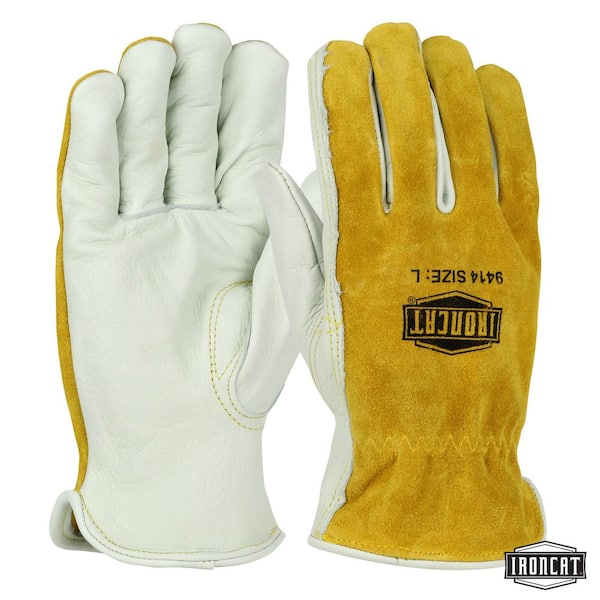 Small Premium Grade Top Grain Cowhide Leather Driver Gloves with Split Cowhide Back, Keystone Thumb