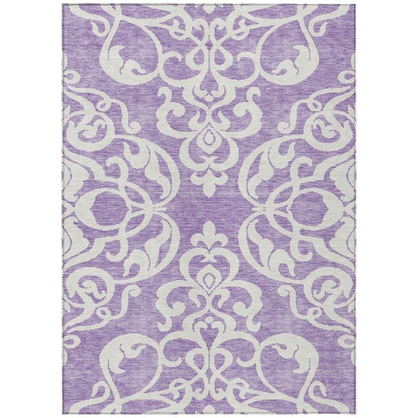 Chantille Machine Washable Indoor/Outdoor Abstract ACN973 Purple 2 ft. 6 in. x 3 ft. 10 in. Area Rug