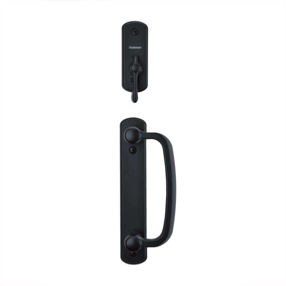 Albany 2-Panel Gliding Patio Door Hardware Set in Black