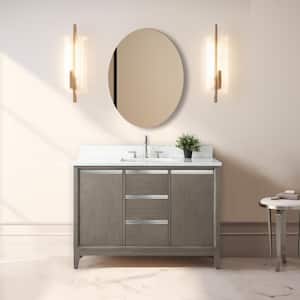 48 in. W x 22 in. D x 34 in. H Single Sink Bathroom Vanity in Driftwood Gray with Engineered Marble Top