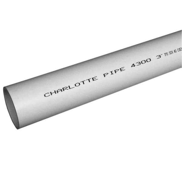 Charlotte Pipe 3 in. x 10 ft. PVC Schedule 40 Foam-Core DWV Pipe