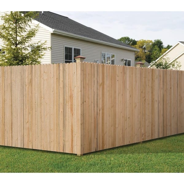 6 ft. H x 8 ft. W Pine Dog-Ear Fence Panel