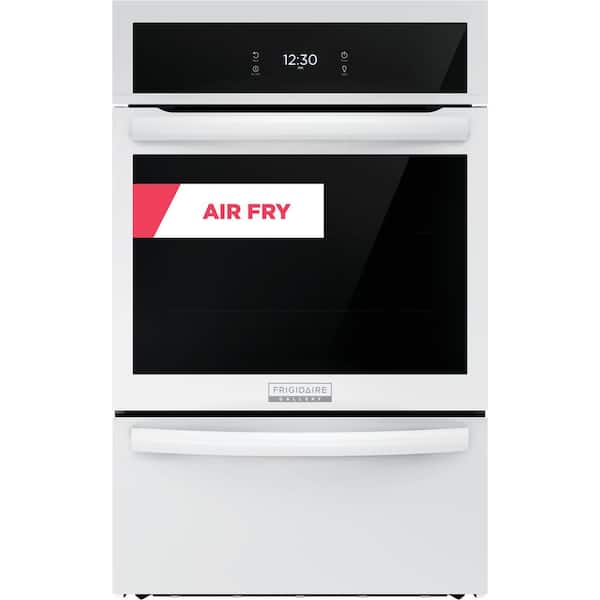 Frigidaire Gallery 24 in. Single Gas Built-In Wall Oven with Air Fry Self-Cleaning in White