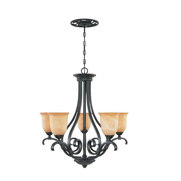 Designers Fountain Kavala Collection 5-Light Burnished Bronze Hanging Chandelier