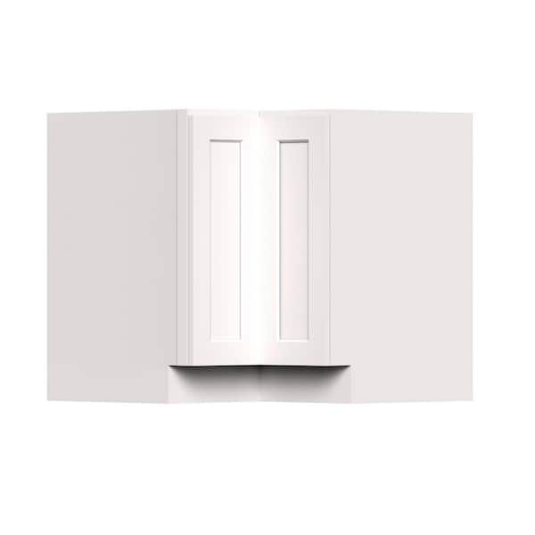 36 in. W x 24 in. D x 34.5 in. H Ready to Assemble Solid Wood Frame Shaker Lazy Susan Base Kitchen Cabinet in White