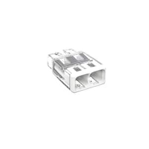 2773 Series 2-Port Push-in Wire Connector for Junction Boxes, Electrical Connector with White Cover, (10-Pack)