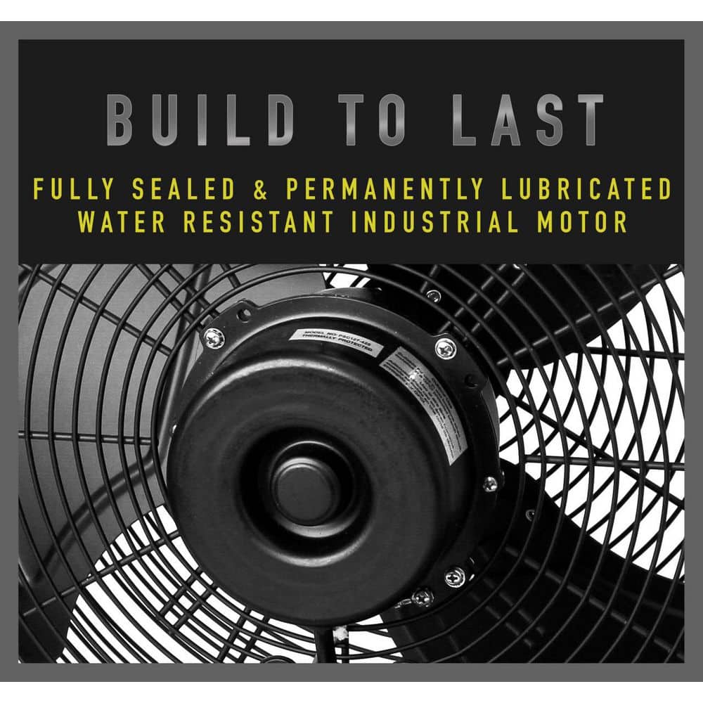 18" Black Industrial Wall Mounted Fan with Aluminum Blades