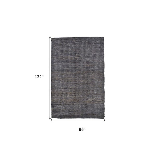 8 ft. x 11 ft. Blue and Gray Solid Color Area Rug
