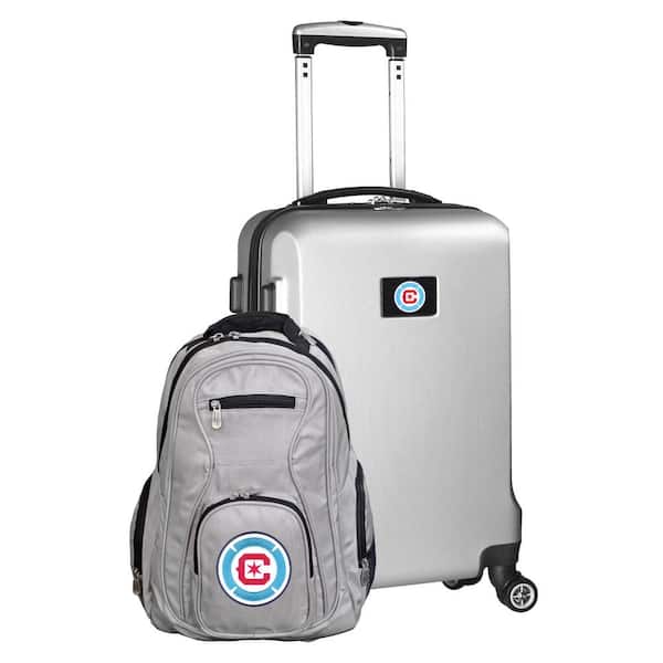 Mojo Chicago Fire FC 21 in. Deluxe 2-Piece Backpack and Carry-On Set- Silver