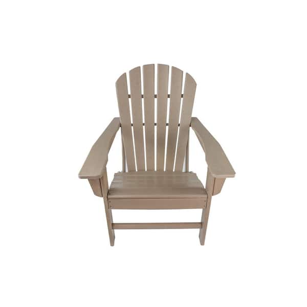 ANGELES HOME Brown HDPE Plastic Adirondack Chair
