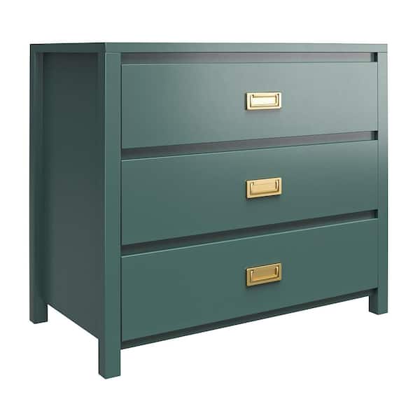 Little Seeds Haven 36 in., 3-Drawer Kids Dresser, Hunter Green