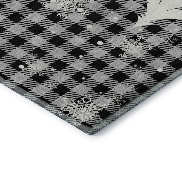 Mayfield Premium Machine Washable Abstract AMF1824 Gray 10 ft. x 14 ft. Area Rug