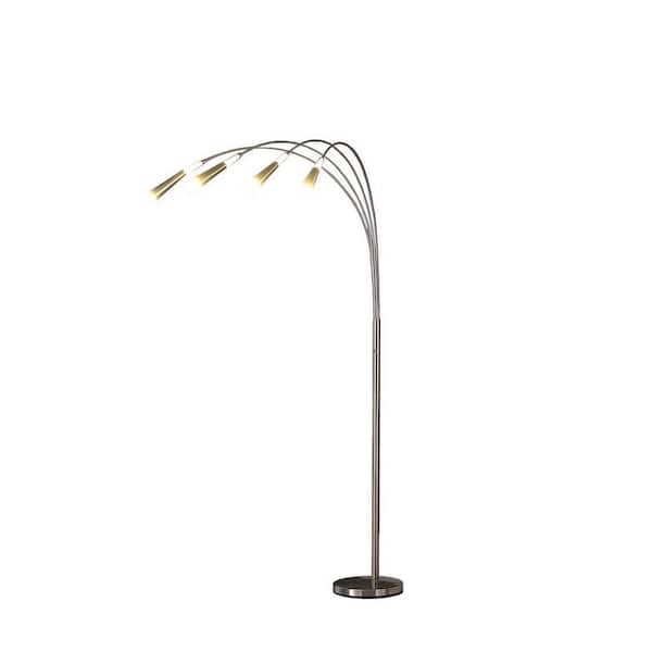 ChicBeam 72 in. Sliver 4-Light 4 Arm Aluminum Led Arc Floor Lamp (Bulb Not Included)