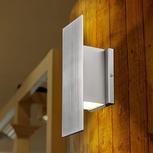 Novus Integrated LED Brushed Nickel LED Indoor Wall Sconce Light Fixture with Up and Down Light