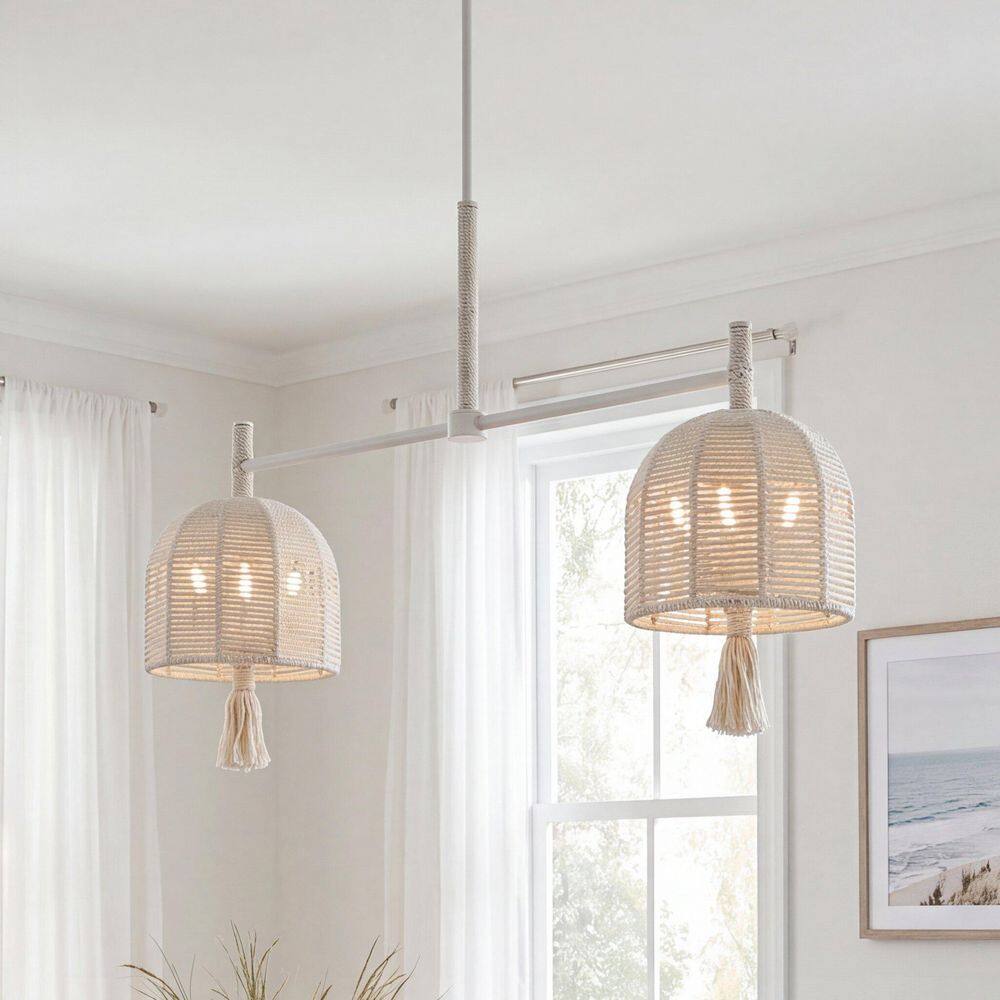 Lunara by Breegan Jane 44 in. W x 25.5 in. H 6-Light Cotton Chandelier with White Cotton String Shade price history on PriceWatchPro