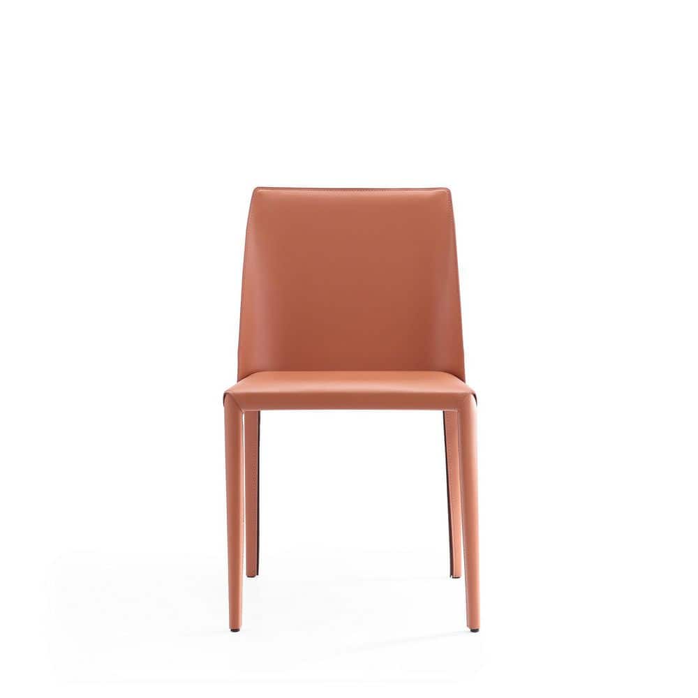 Manhattan Comfort Paris Clay Saddle Leather Upholstered Dining Chair Set