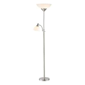 71 in. Silver 2 Light 1-Way (On/Off) Novelty Floor Lamp for Liviing Room with Acrylic Novelty Shade
