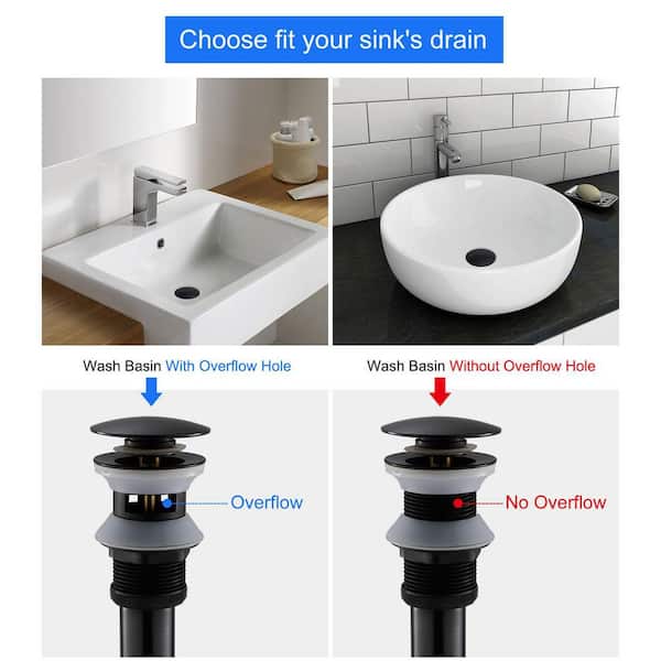 Bathroom Basin Sink U-Shape Stopper Complete Set – Adjustable Height 1-1/4 Inch Bottle Trap With Overflow, Brushed Gold Finish, US/CA Standard, Brass Core & SUS304 Tailpiece
