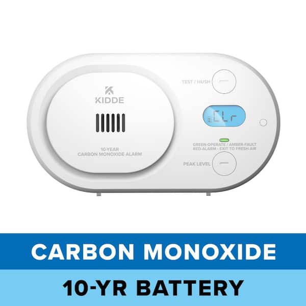 10-Year Worry-Free Battery Carbon Monoxide Detector for Home, Easy-To-Read Backlit Display, COBD10