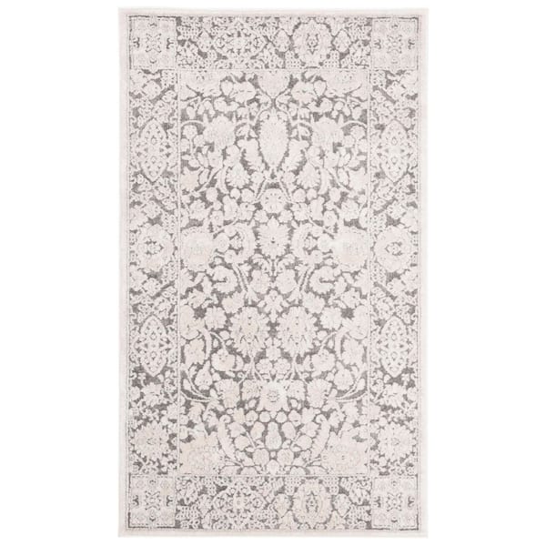 Reflection 2 ft. x 3 ft. Dark Gray/Cream Persian Area Rug