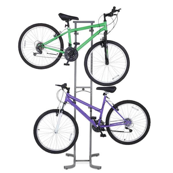 RAXGO Freestanting Bike Storage Rack, 2 Bicycle Stand W/Adjustable Hooks, for Mountain & Road Bikes