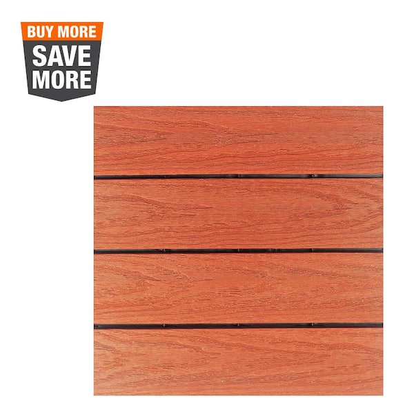 NewTechWood UltraShield Naturale 1 ft. x 1 ft. Quick Deck Outdoor Composite Deck Tile in Madrid Red (10 sq. ft. Per Box)