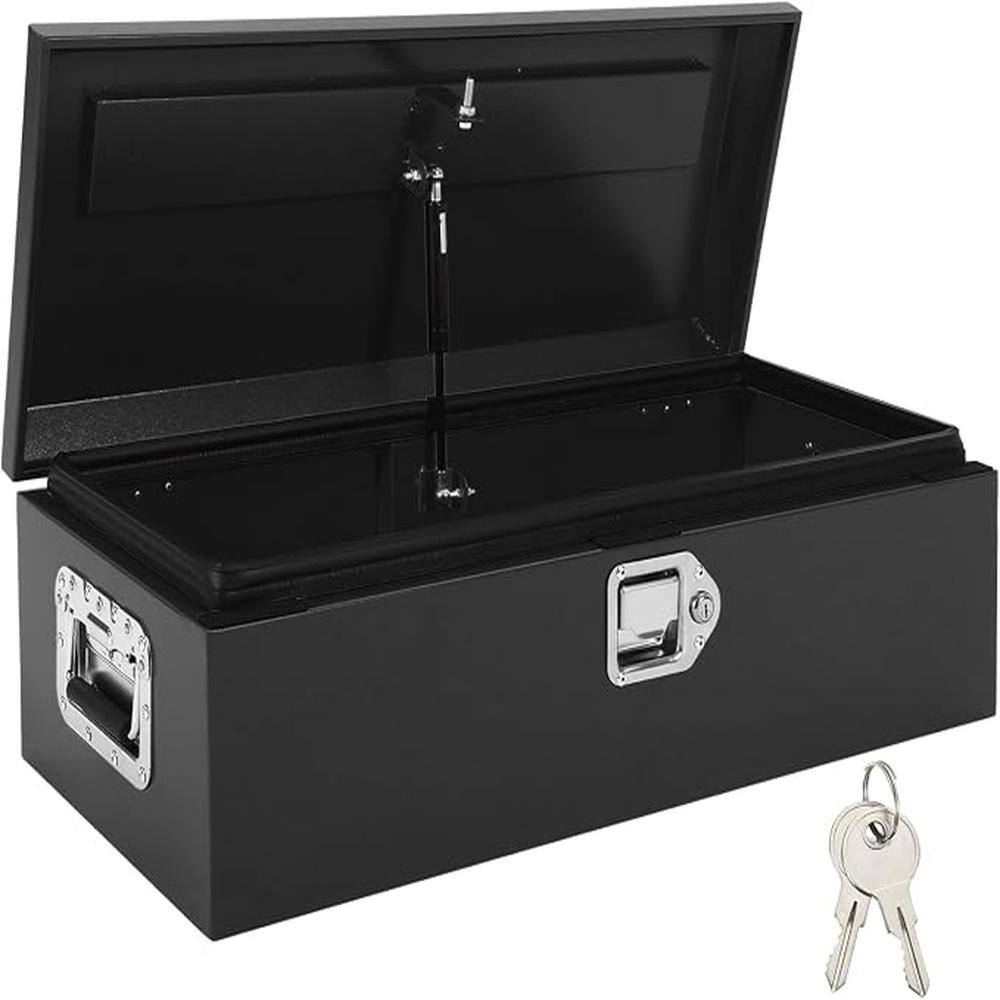 Steel Truck Bed Tool Box, 30 x13x9.6 in, Diamond Plate Under-Rail Storage Chest, Lockable, in Black price history on PriceWatchPro