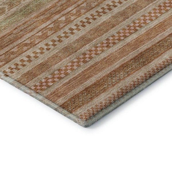 Mayfield Premium Machine Washable Abstract AMF1625 Terracotta 2 ft. x 3 ft. Area Rug