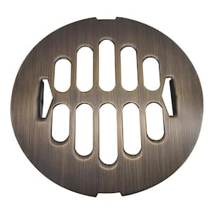 4-1/4 in. O.D. Snap-in Shower Drain Strainer in Antique Brass