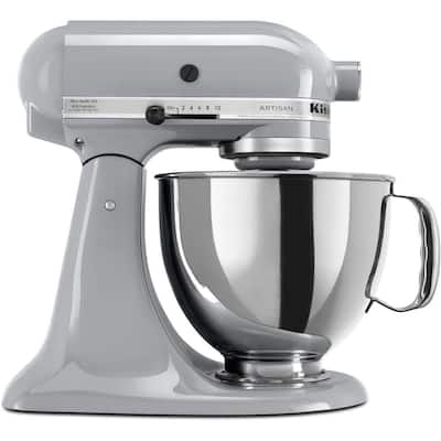 Artisan 5 qt. 10-Speed Metallic Charcoal Stand Mixer With Flat Beater, Wire Whip and Dough Hook Attachments