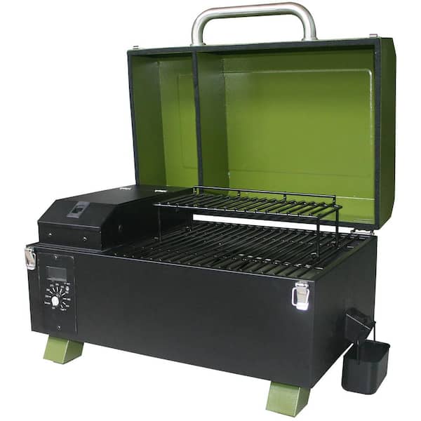 Buffalo Outdoor Portable Wood Pellet Electric Grill in Green