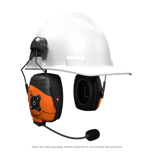 ISOtunes LINK 2.0 Safety Orange Helmet Mount Bluetooth Earmuff Hearing Protector 21 NRR, OSHA Compliant Ear Protection