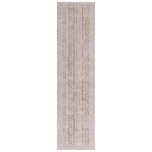 Princeton 3 ft. x 10 ft. Ivory/Blue Distressed Border Runner Rug