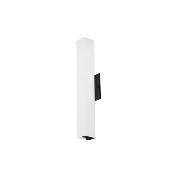 KUZCO Melville 18-in 1 Light 21-Watt Black Integrated LED Wall Sconce