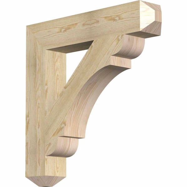 Ekena Millwork 6 in. x 38 in. x 34 in. Douglas Fir Olympic Craftsman Rough Sawn Bracket