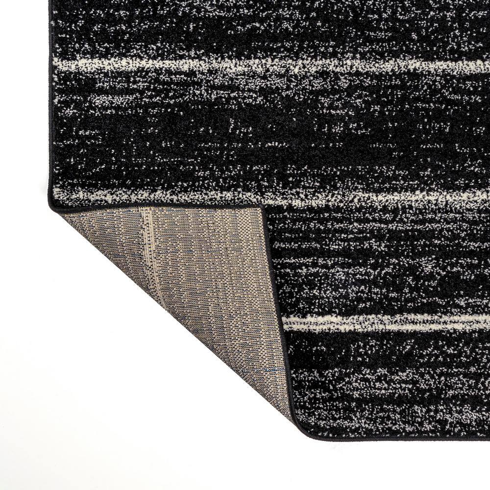 Williamsburg Minimalist Stripe Black and Cream Synthetic Rectangular Area Rug