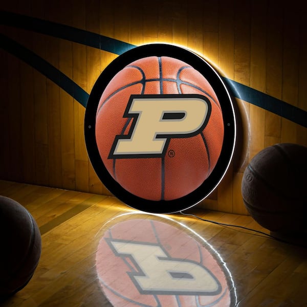 Evergreen Purdue University Basketball Round 15 in. Plug-in LED Lighted Sign