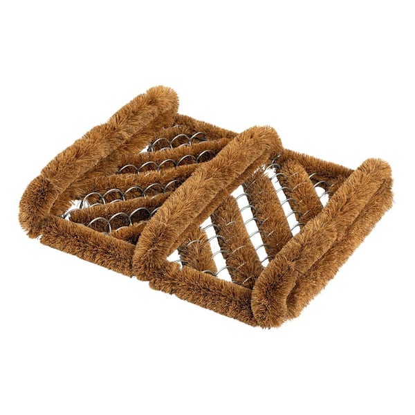 12 in. W Brown Boot Scrapper Coir Doormat