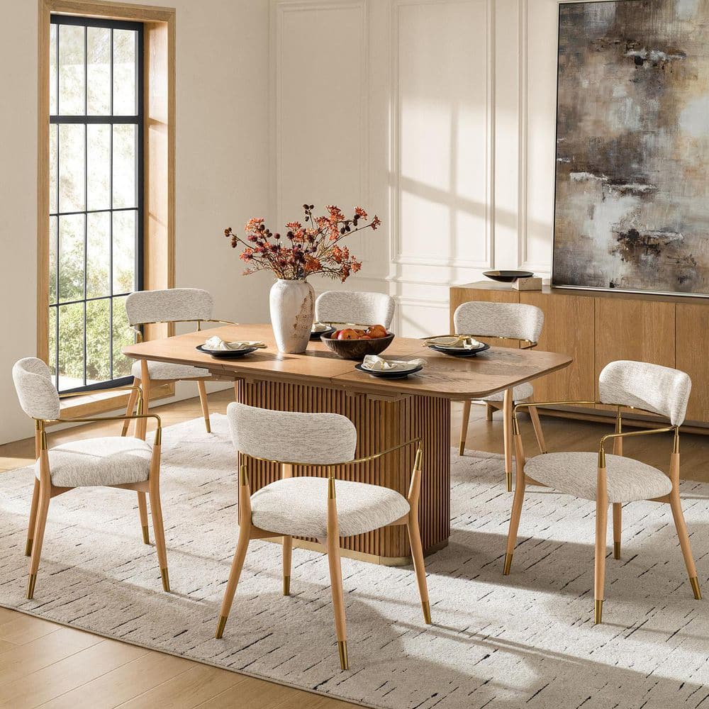 JAYDEN CREATION Augusto Ivory Modern Polyester Dinning with Solid