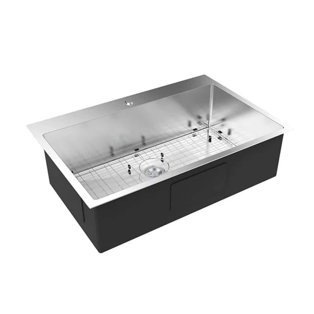 32 in. Drop-In Single Bowl Stainless Steel Kitchen Sink price history on PriceWatchPro