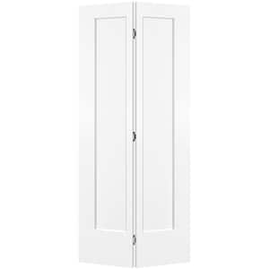 36 in. x 80 in. 1-Panel Lincoln Park Hollow Core Ultra Pure White Molded Composite Bi-Fold Door