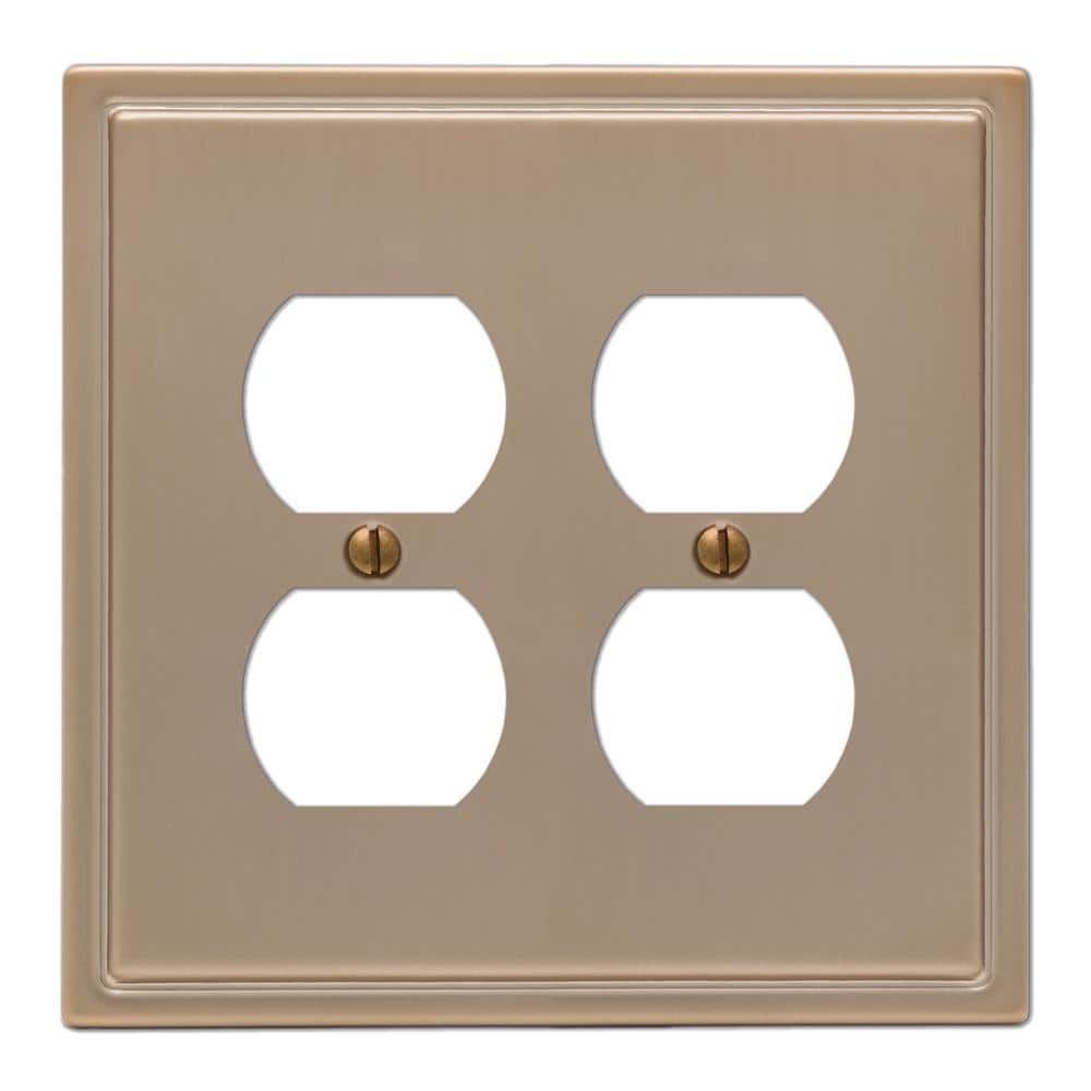 Moderne 2 Gang Duplex Steel Wall Plate - Brushed Bronze price history on PriceWatchPro
