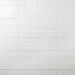 Zekke White 4 in. x 24 in. x 10 mm Polished Porcelain Subway Wall Tile (15-Pieces/9.68 sq. ft./Box)