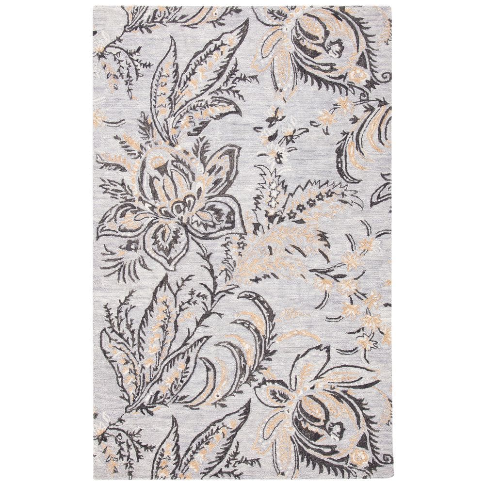 Blossom 4 ft. x 6 ft. Gray/Yellow Garden Floral Area Rug price history on PriceWatchPro