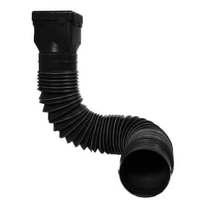 Ground Spout 24 in. Black Vinyl Downspout Extension with Universal Adapter