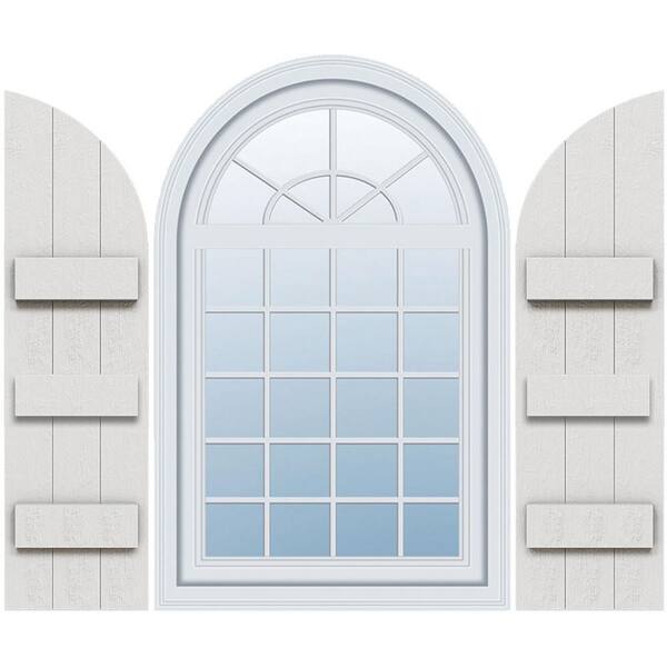 Ekena Millwork Timberthane 16.125 in. W x 56 in. H Joined Three Board Straight Top Polyurethane Board and Batten Shutters