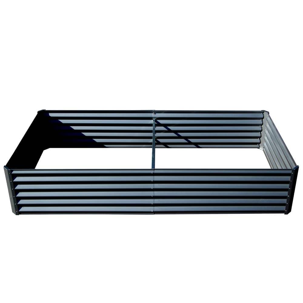 8 ft. x 4 ft. x 1 ft. Gray Steel Outdoor Planter Garden Boxes price history on PriceWatchPro