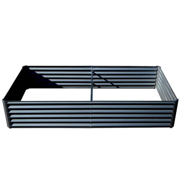 8 ft. x 4 ft. x 1 ft. Gray Steel Outdoor Planter Garden Boxes