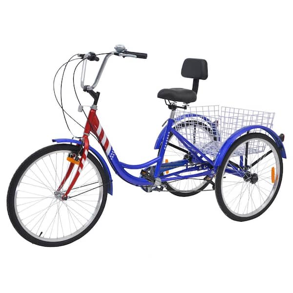 Women Men. Three-Wheeled Bicycles Cruise Trike with Shopping Basket for Seniors Adult Trikes 26 inch 3 Wheel Bikes MOONCOOL Adult Tricycles Single Speed